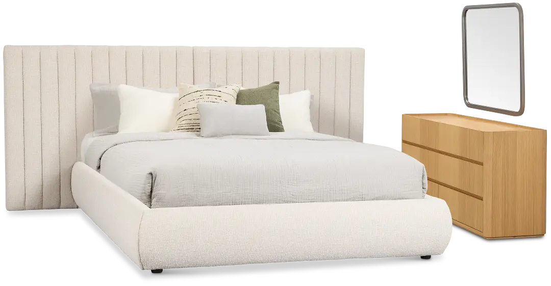 Nomad Light Beige Uph Spread Bedroom With Light-tone Cases Nomad Light Beige Uph Spread Bedroom With Light-tone Cases