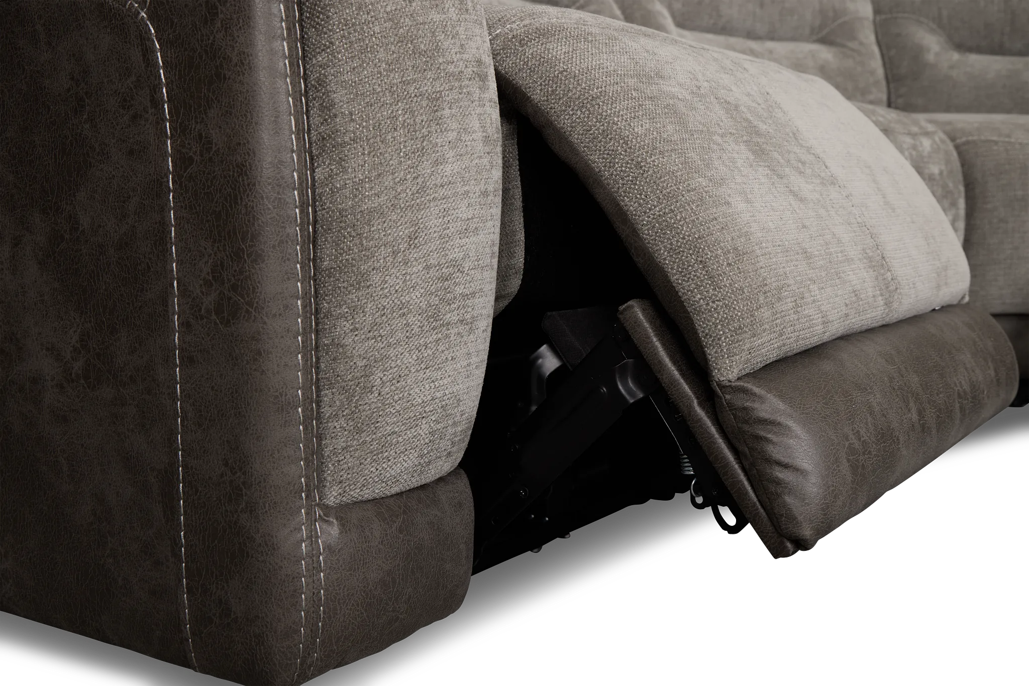 Travis Gray Fabric Medium Triple Power 2-arm Sectional