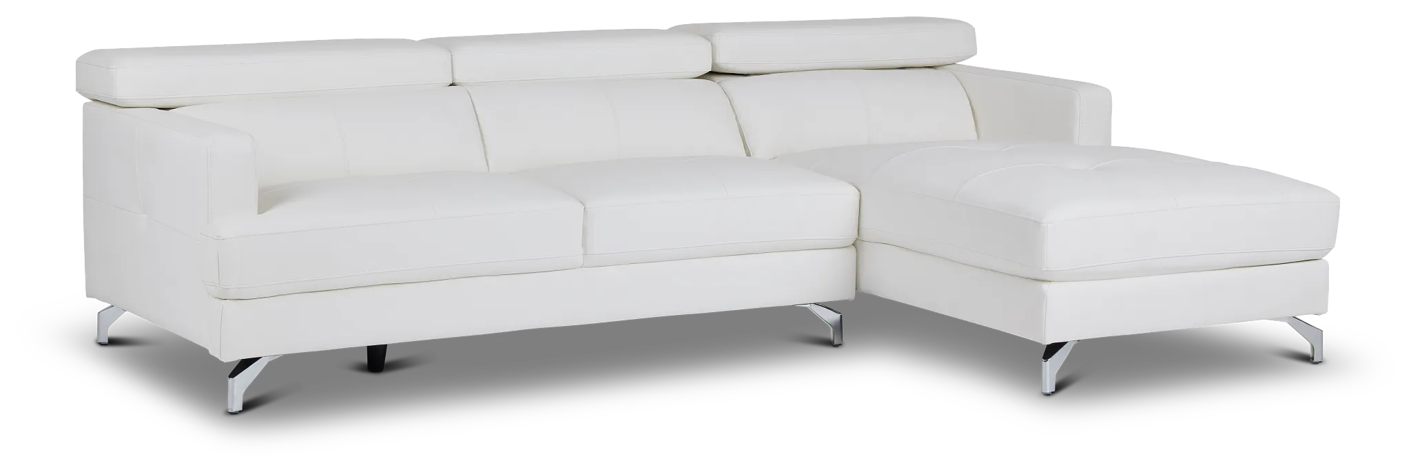 Marquez White Micro Right Chaise Sectional