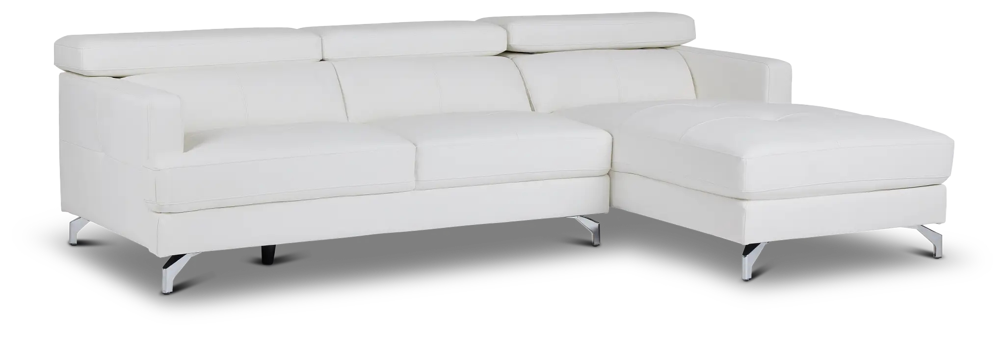Marquez White Micro Right Chaise Sectional Marquez White Micro Right Chaise Sectional