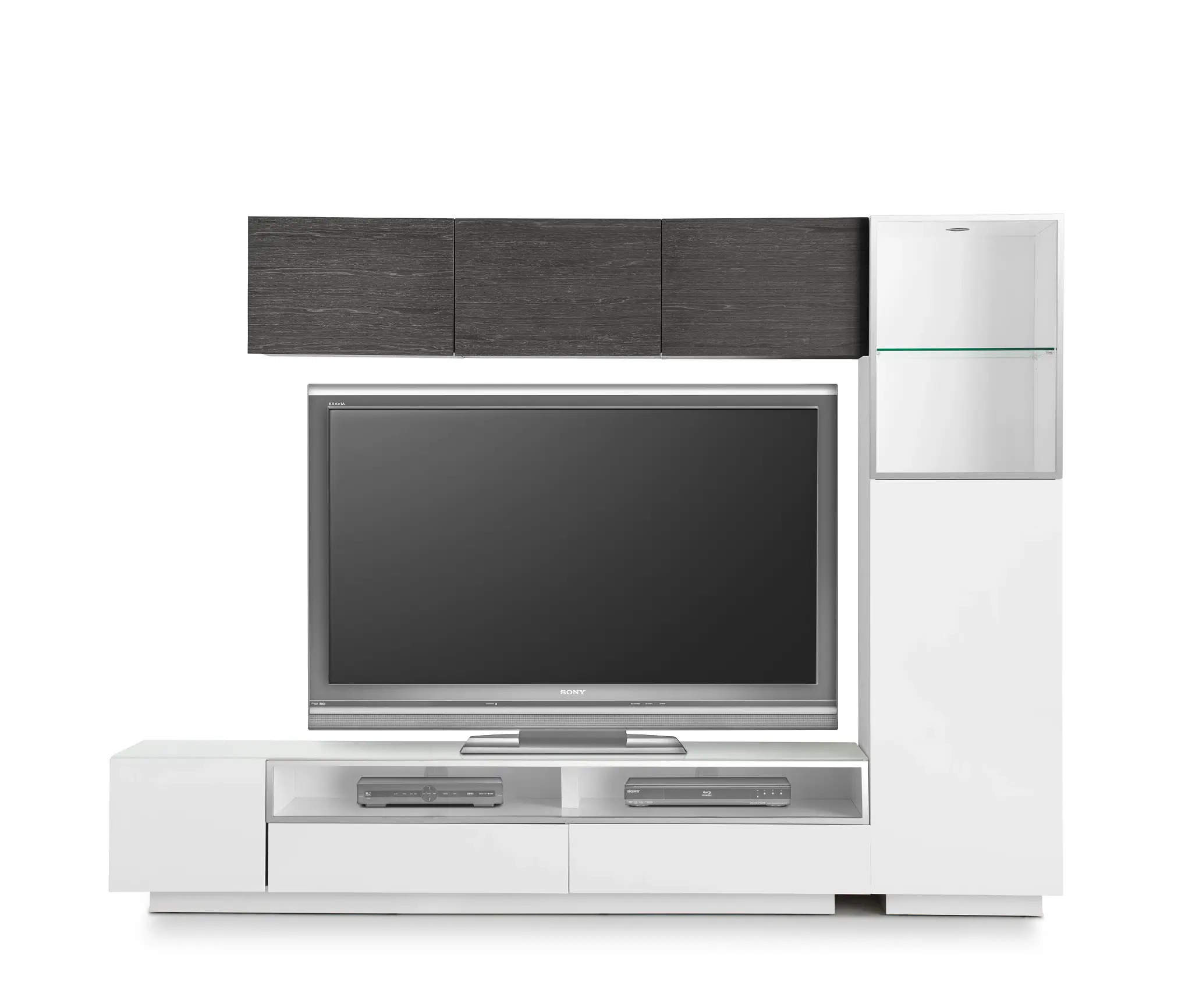 Vancouver 108" White Dk Gray 5-piece Right Modular Wall Vancouver 108" White Dk Gray 5-piece Right Modular Wall