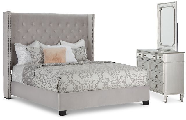 Sloane Light Gray Uph Bedroom