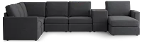Citymod Dark Gray Fabric Large Right Chaise Sectional With Storage Console