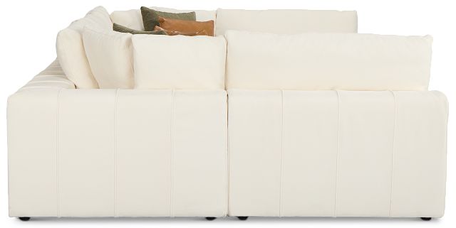 Cruz White Fabric 6-piece Pit Sectional