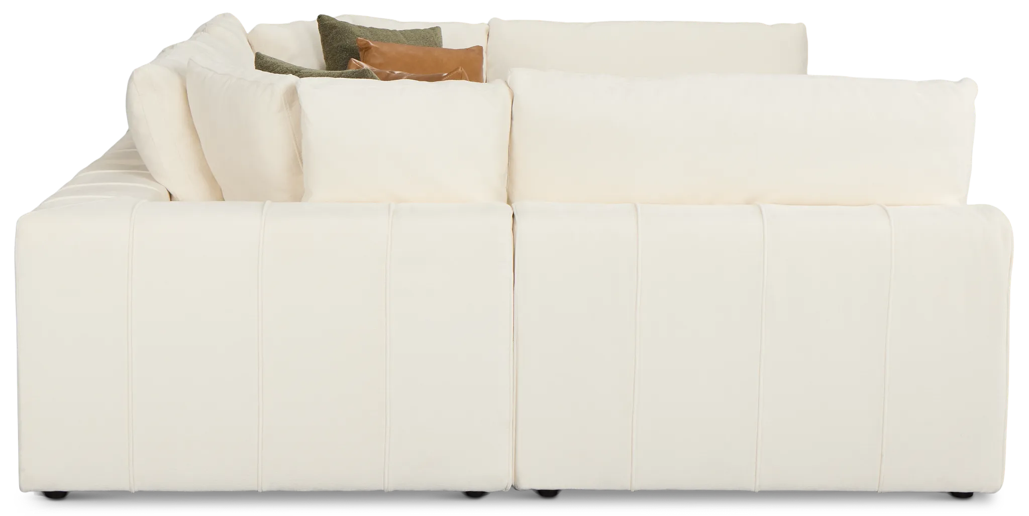 Cruz White Fabric 6-piece Pit Sectional