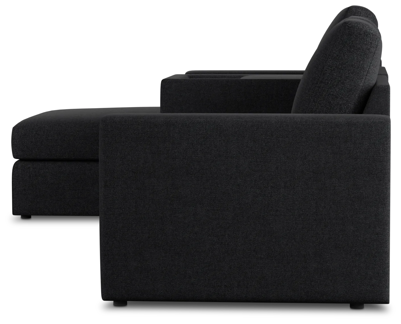 Citymod Dark Gray Fabric Small Left Chaise Sectional With Storage Console