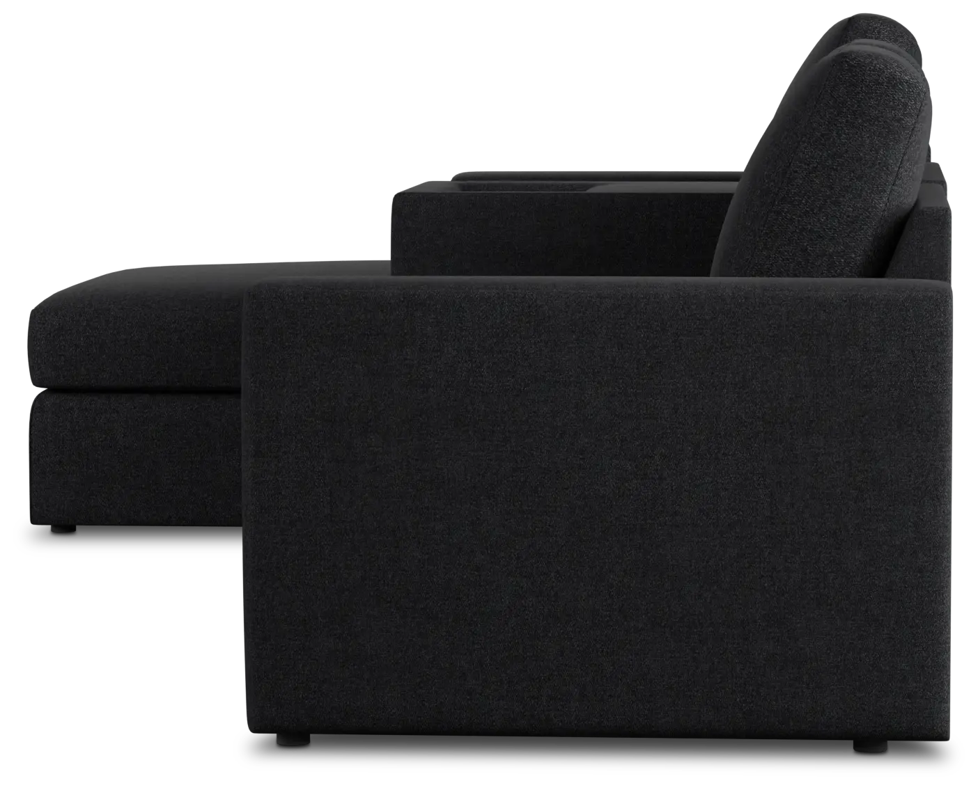 Citymod Dark Gray Fabric Small Left Chaise Sectional With Storage Console Citymod Dark Gray Fabric Small Left Chaise Sectional With Storage Console