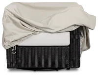 Montecito Black Swivel Chair With Light Beige Cushions