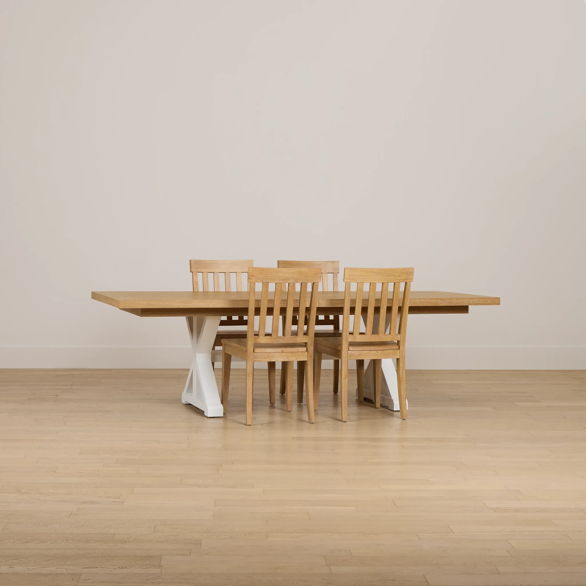 Nantucket Two-tone Rect Table & 4 Wood Chairs