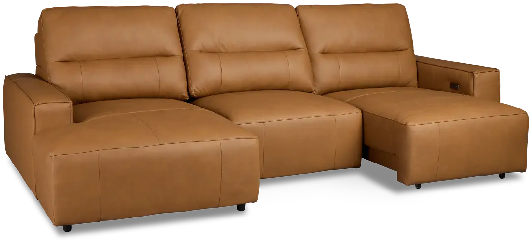Rudy Brown Lthr/vinyl Left Power Extension Chaise Sectional Rudy Brown Lthr/vinyl Left Power Extension Chaise Sectional