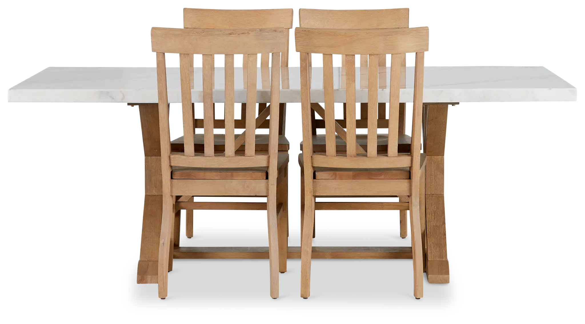 Somerset Light Tone Marble Rectangular Table & 4 Wood Chairs Somerset Light Tone Marble Rectangular Table & 4 Wood Chairs