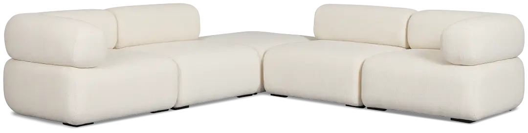 Celeste Light Beige Fabric 5-piece Modular Sectional With Corner Ottoman Celeste Light Beige Fabric 5-piece Modular Sectional With Corner Ottoman