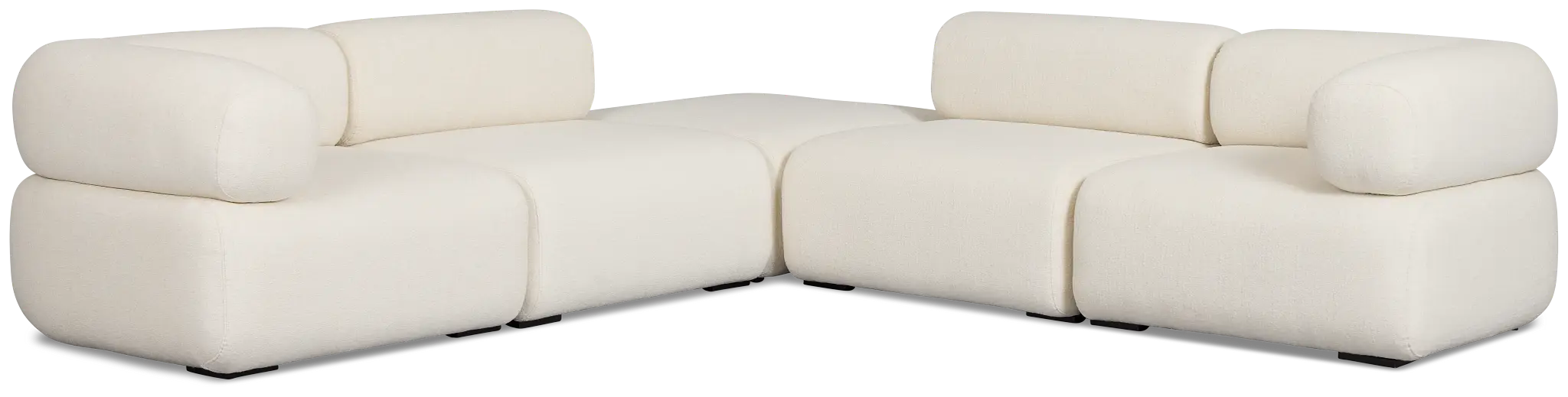 Celeste Light Beige Fabric 5-piece Modular Sectional With Corner Ottoman Celeste Light Beige Fabric 5-piece Modular Sectional With Corner Ottoman