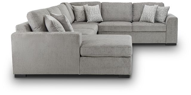 Blakely Gray Fabric Left Chaise Storage Sleeper Sectional