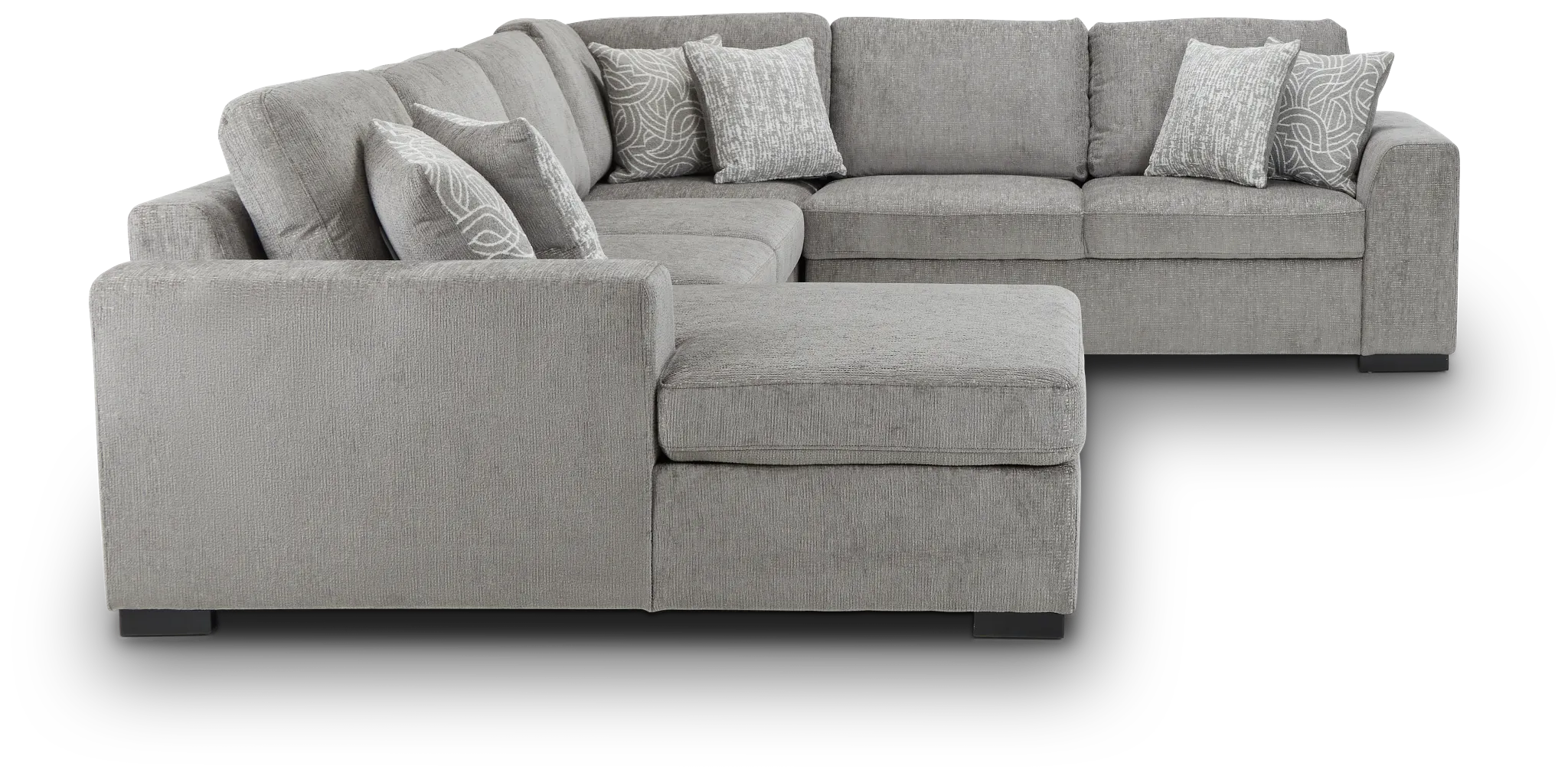 Blakely Gray Fabric Left Chaise Storage Sleeper Sectional