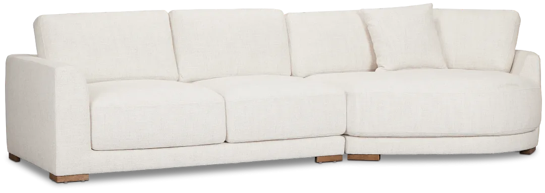 Maeve Light Beige Fabric Right-arm Cuddler Sectional