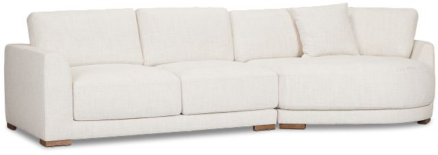 Maeve Light Beige Fabric Right-arm Cuddler Sectional