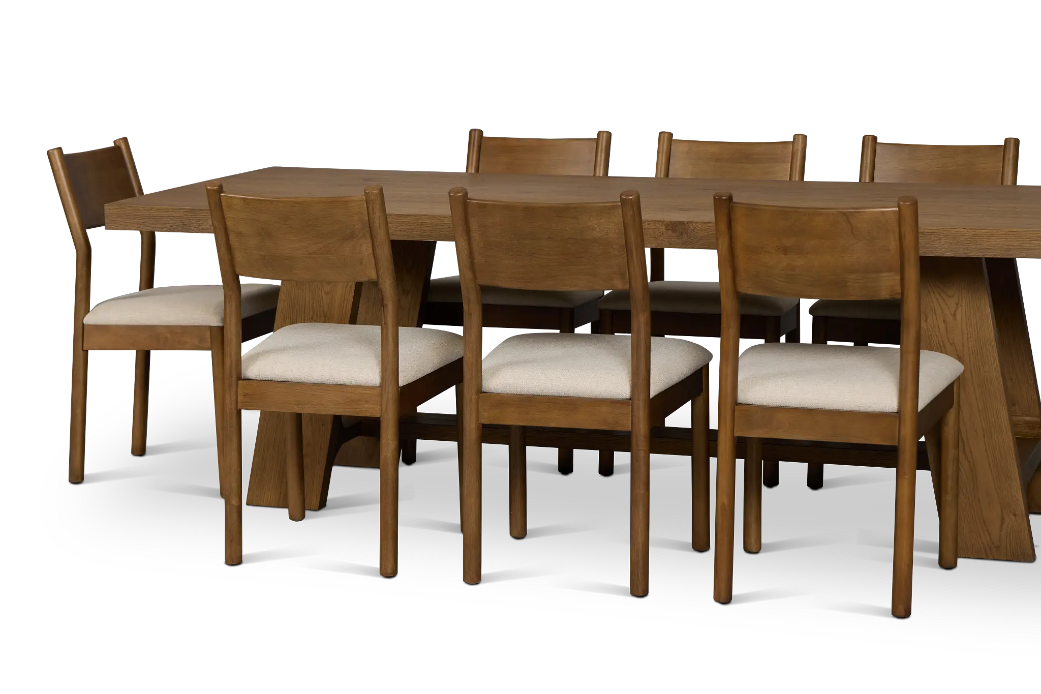 Rochester Mid Tone Rect Table & 8 Uph Chairs Rochester Mid Tone Rect Table & 8 Uph Chairs