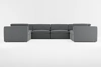Destin Delray Dark Gray Fabric 8-piece Modular Sectional