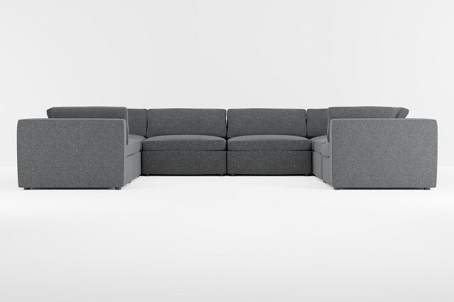 Destin Delray Dark Gray Fabric 8-piece Modular Sectional