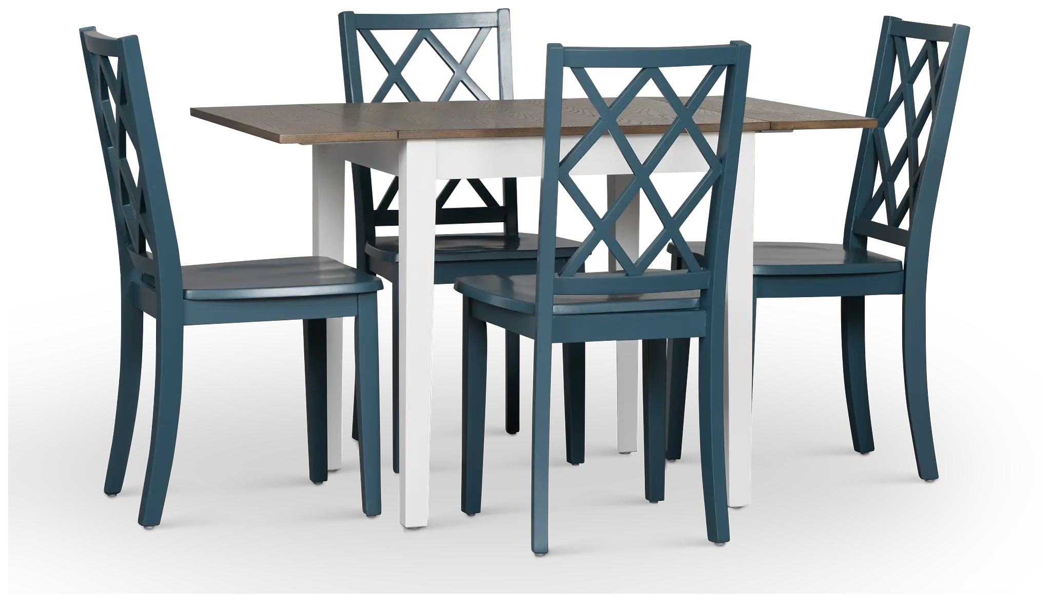 Edgartown Two-tone Rect Table & 4 Navy Wood Chairs Edgartown Two-tone Rect Table & 4 Navy Wood Chairs