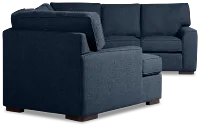 Sinclair Dark Blue Fabric Left Cuddler Innerspring Sleeper Sectional