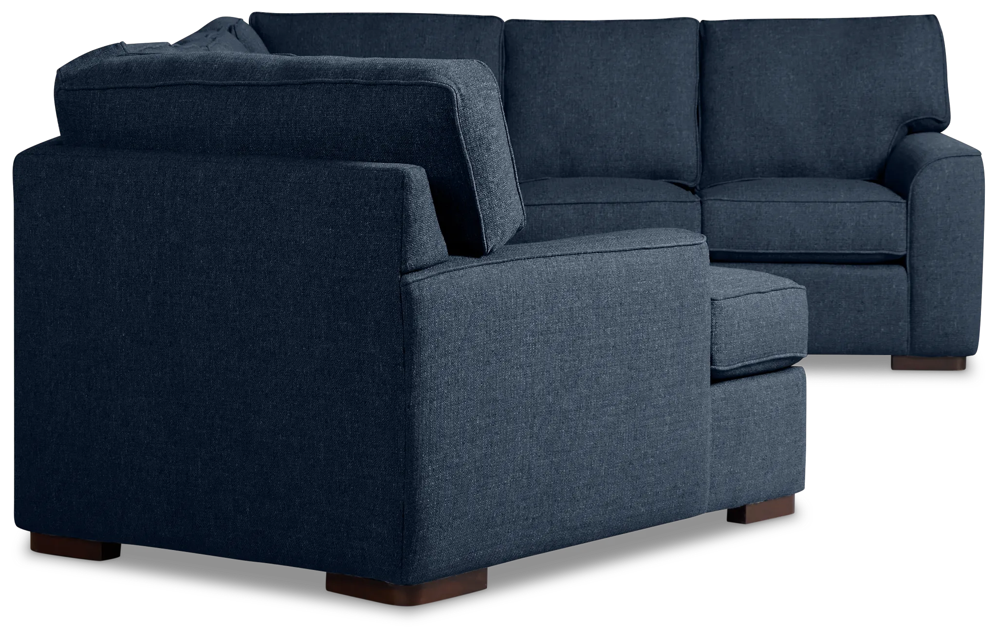 Sinclair Dark Blue Fabric Left Cuddler Innerspring Sleeper Sectional