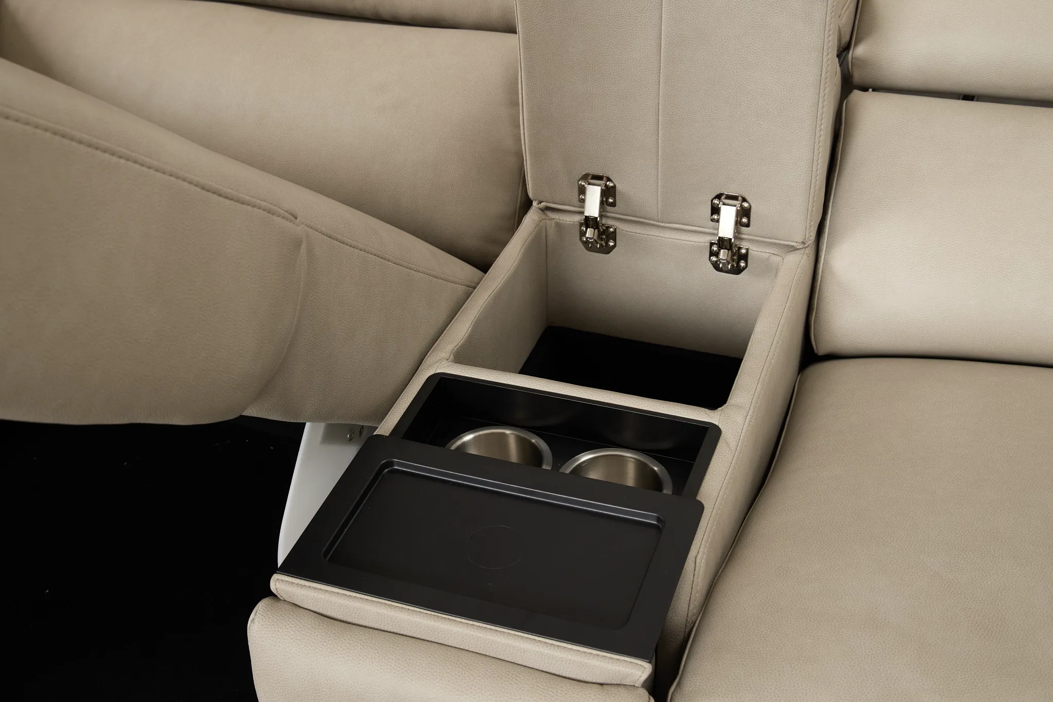 Melody Light Gray Storage Small Dual Power Left Chaise Sectional