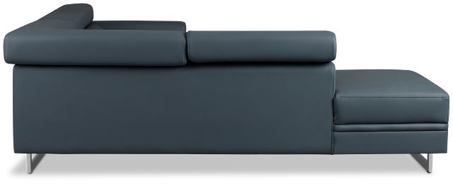 Drew Dark Blue Micro Left Chaise Sectional