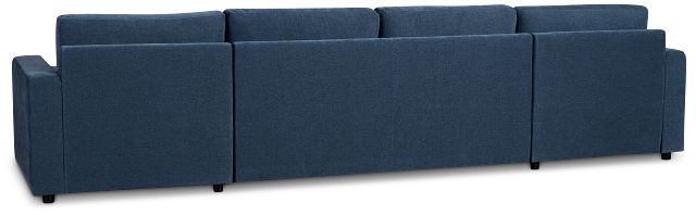Addie Blue Fabric Double Chaise Sleeper Storage Sectional