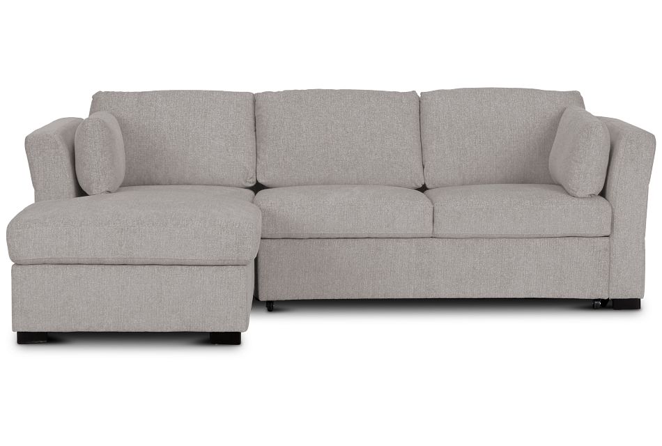 Amber Light Gray Fabric Small Left Chaise Sleeper Sectional