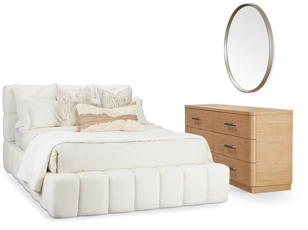 Malibu Light Beige Tufted Bedroom