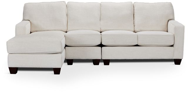 Andie White Fabric Small Left Chaise Sectional