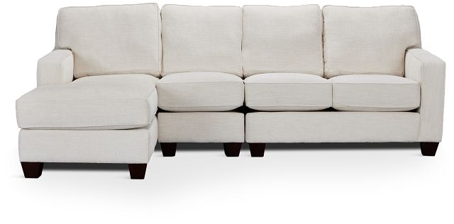 Andie White Fabric Small Left Chaise Sectional