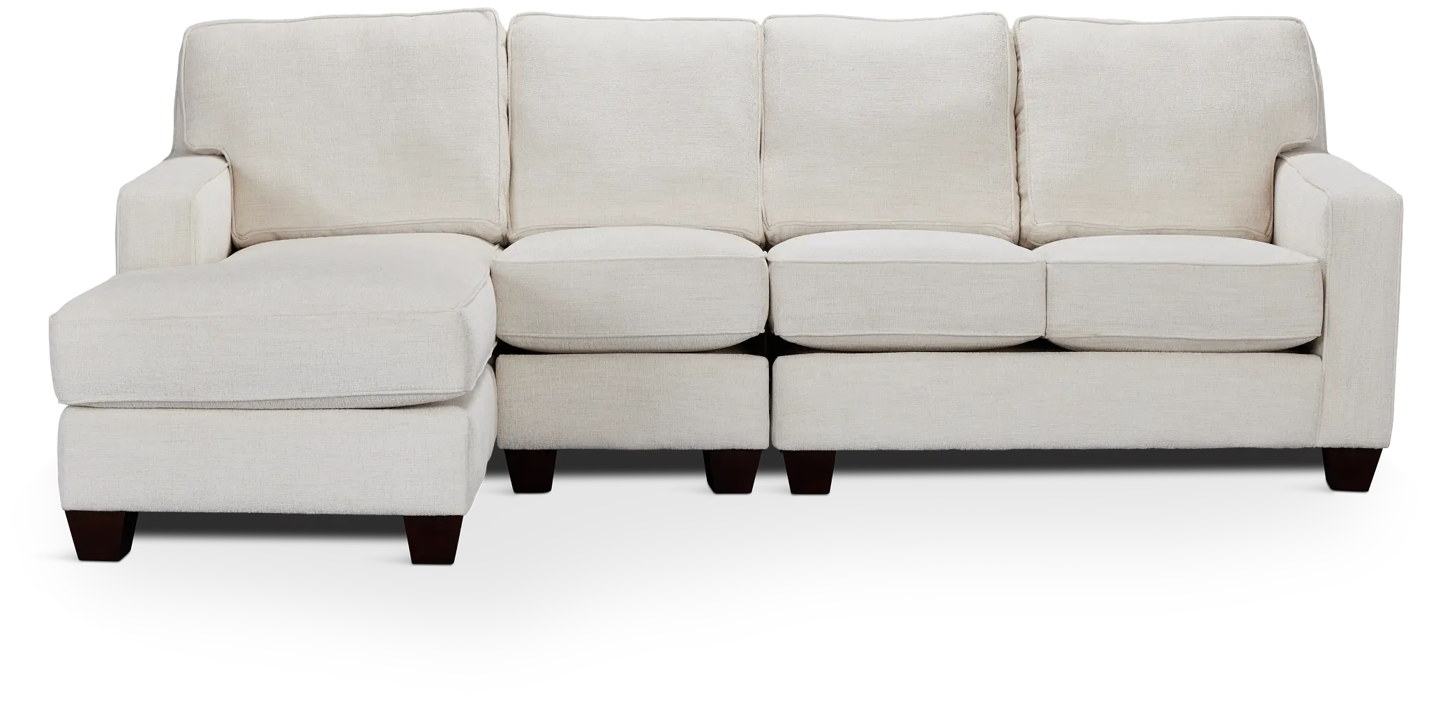 Andie White Fabric Small Left Chaise Sectional Andie White Fabric Small Left Chaise Sectional