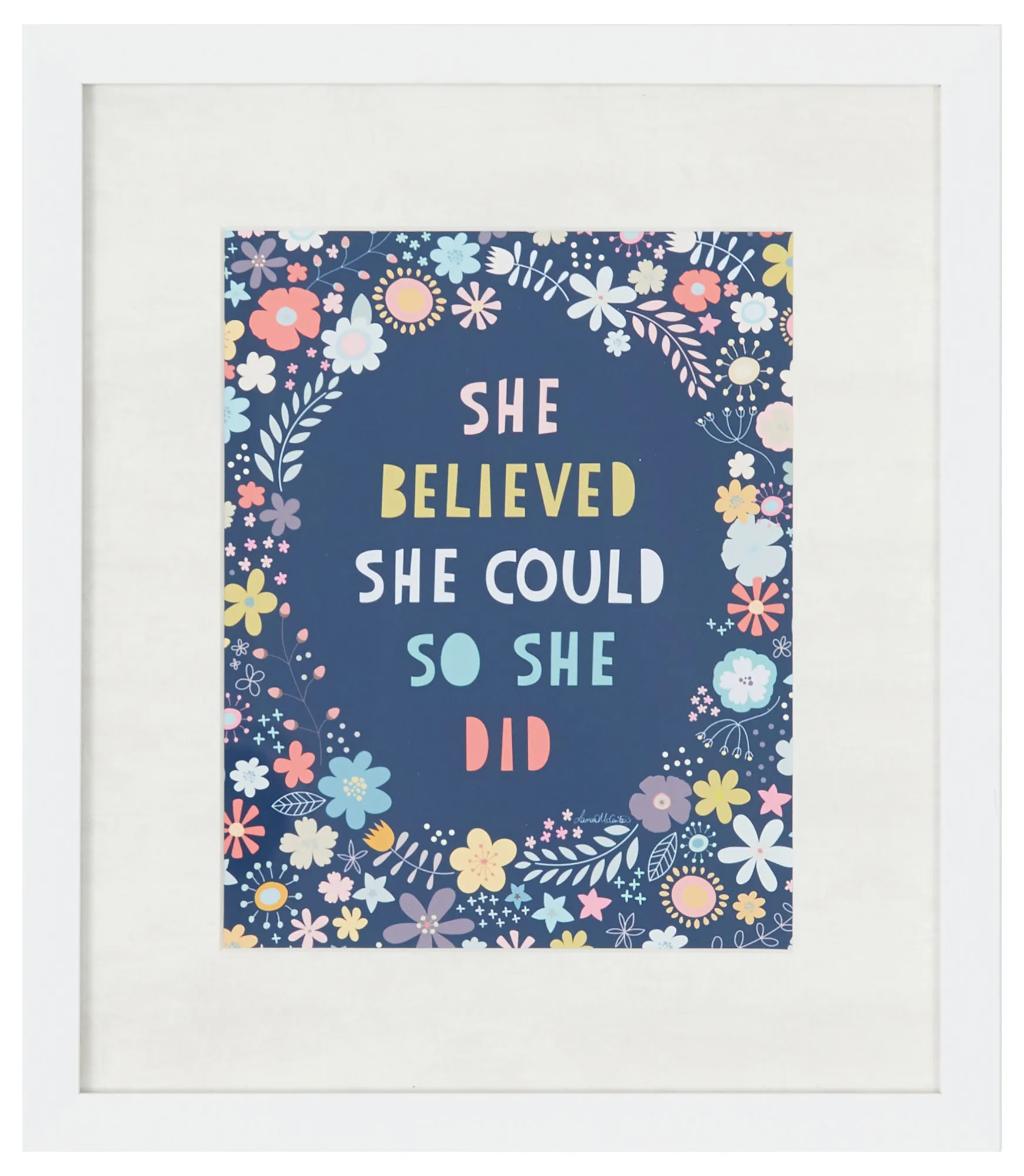 Believe Multicolored Framed Wall Art