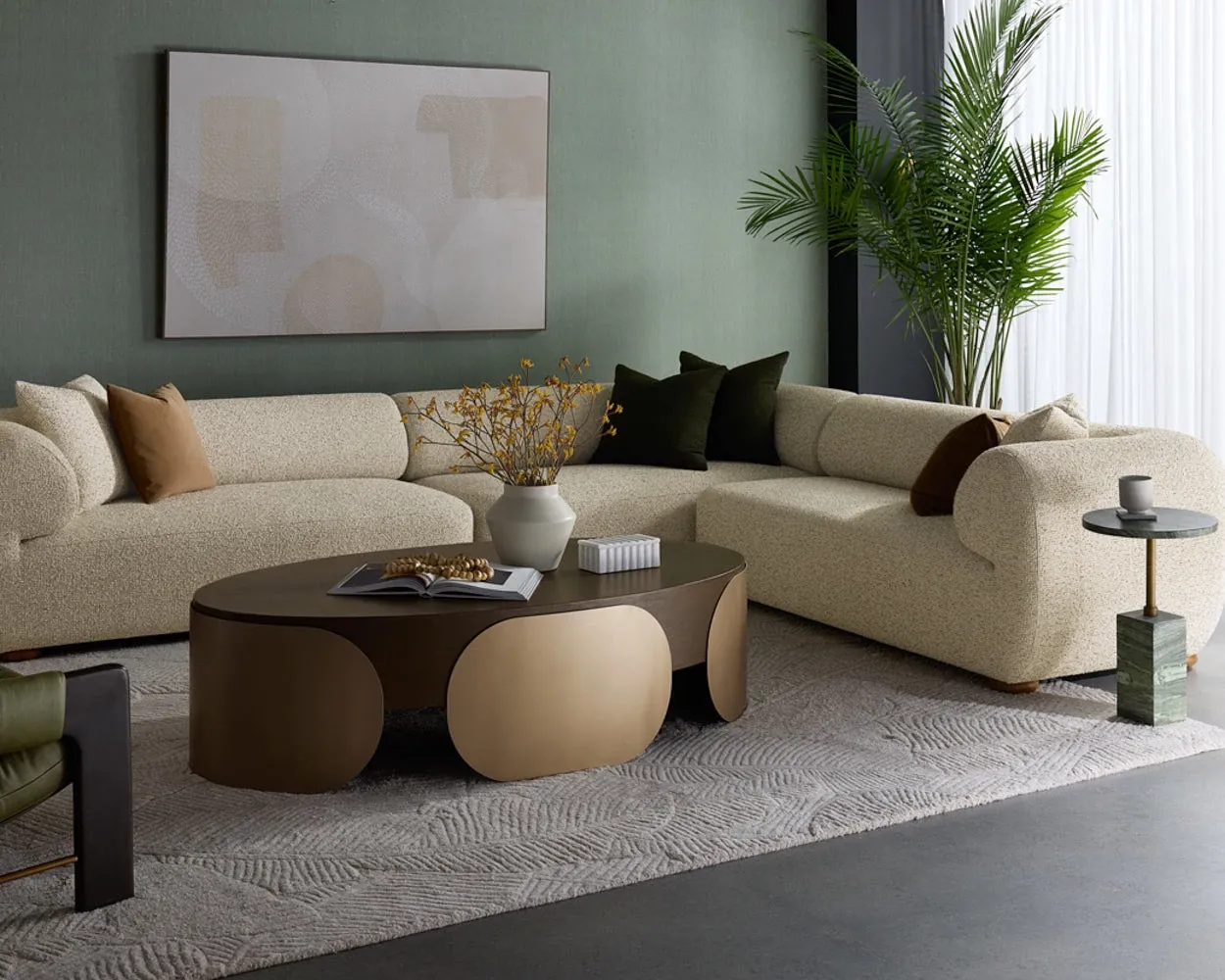 Amalie Dark Tone Oval Coffee Table