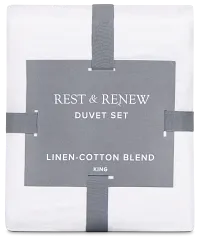Rest & Renew Linen Blend White Duvet Set