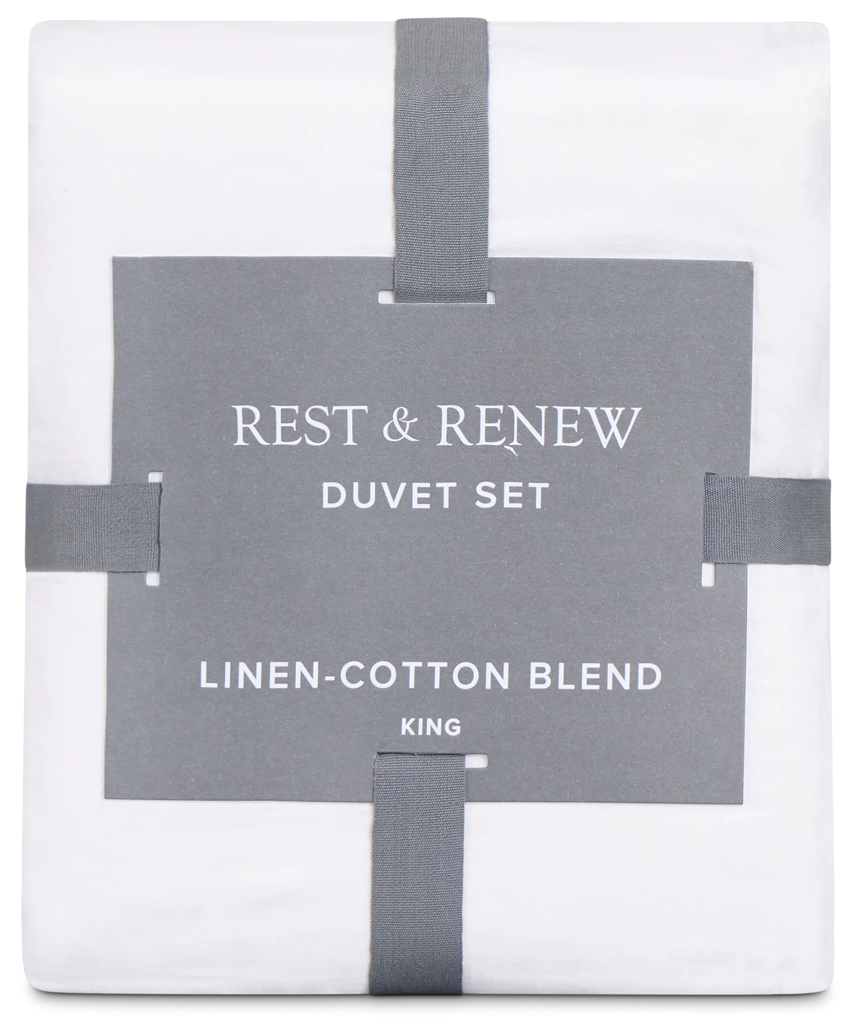 Rest & Renew Linen Blend White Duvet Set