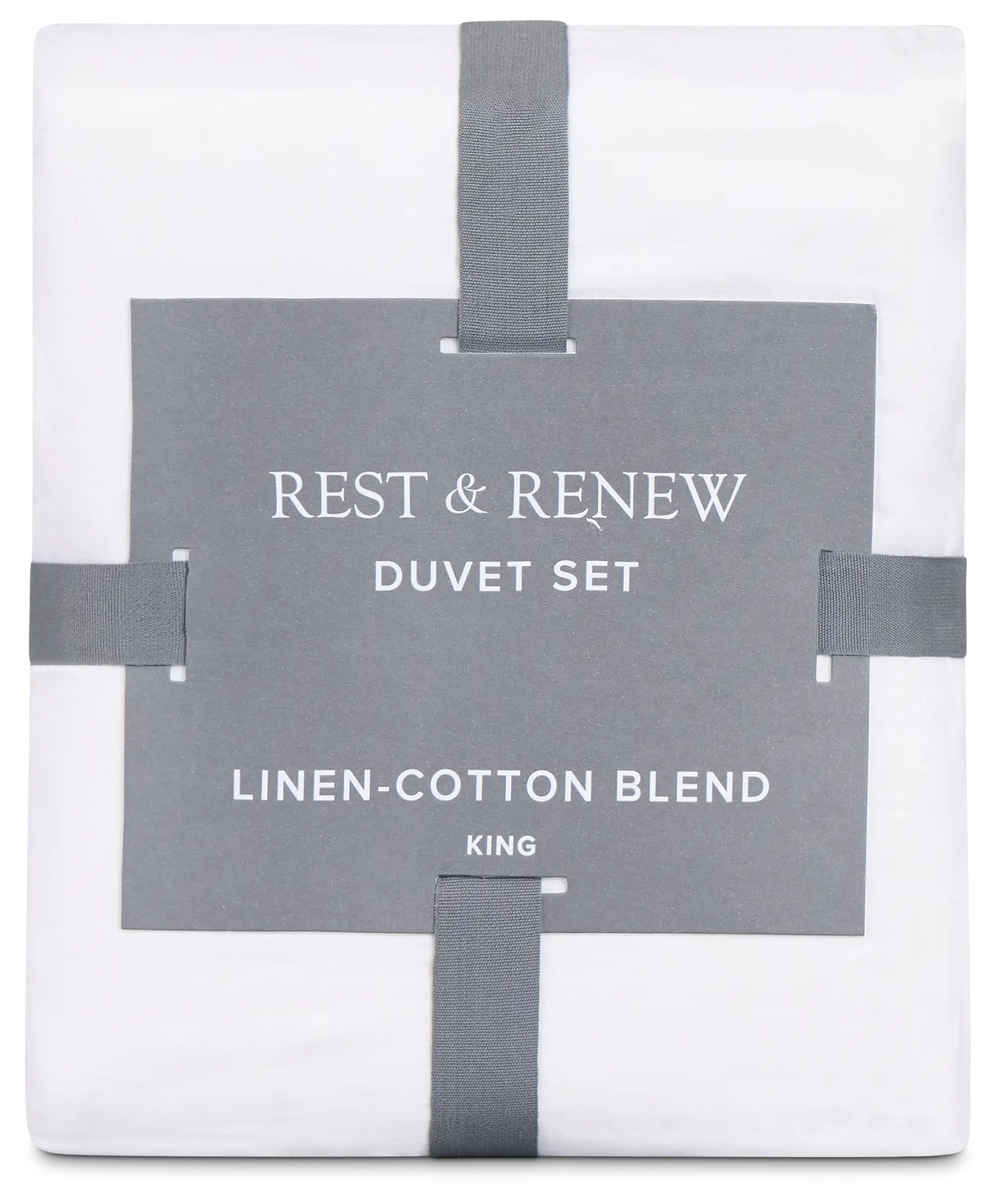 Rest & Renew Linen Blend White Duvet Set Rest & Renew Linen Blend White Duvet Set