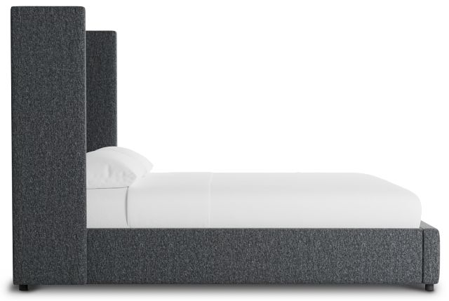 Captiva Delray Dark Gray 60" Upholstered Shelter Bed