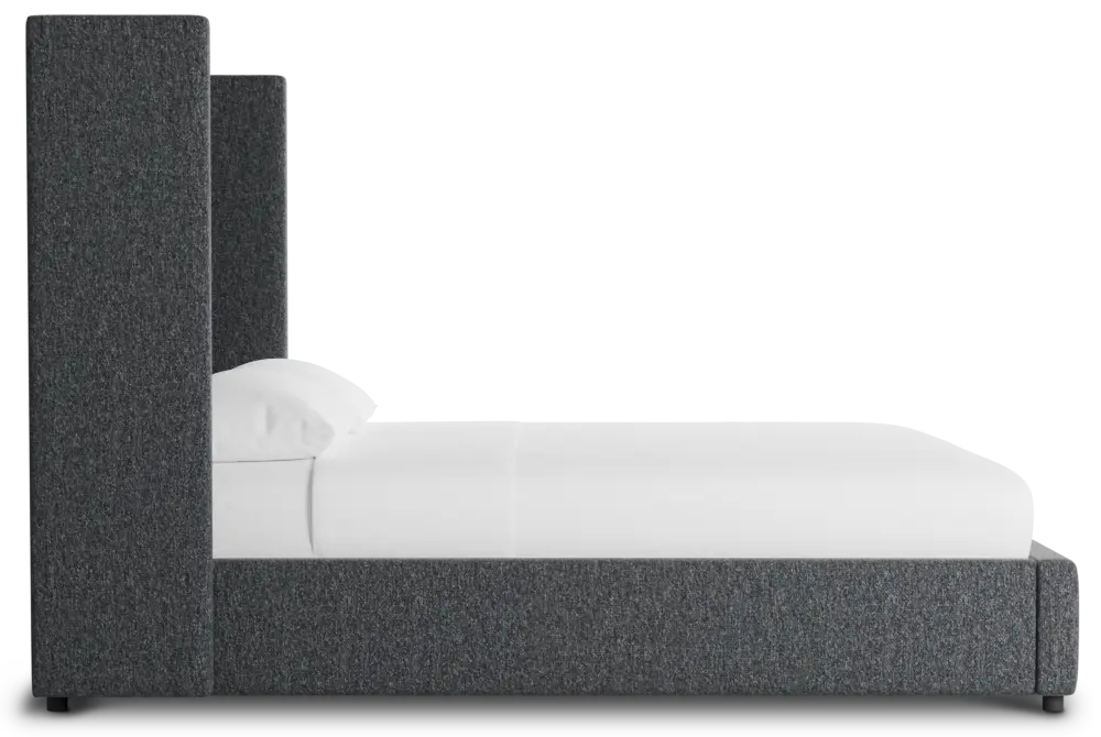 Captiva Delray Dark Gray 60" Upholstered Shelter Bed Captiva Delray Dark Gray 60" Upholstered Shelter Bed