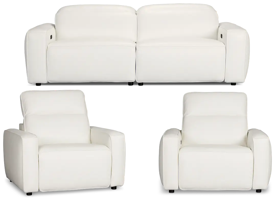 Tidal White Lthr/vinyl Power Reclining Living Room Tidal White Lthr/vinyl Power Reclining Living Room