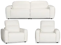 Tidal White Lthr/vinyl Power Reclining Living Room