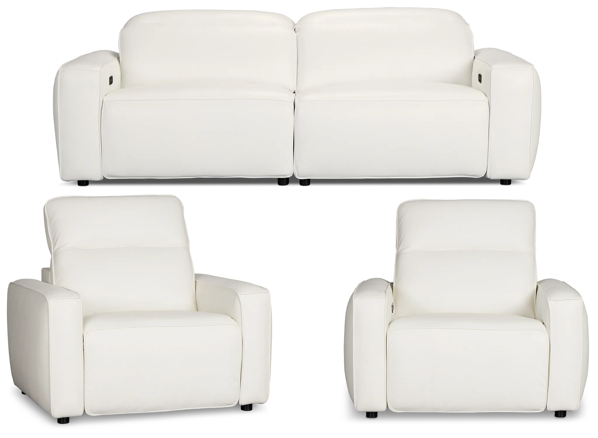 Tidal White Lthr/vinyl Power Reclining Living Room