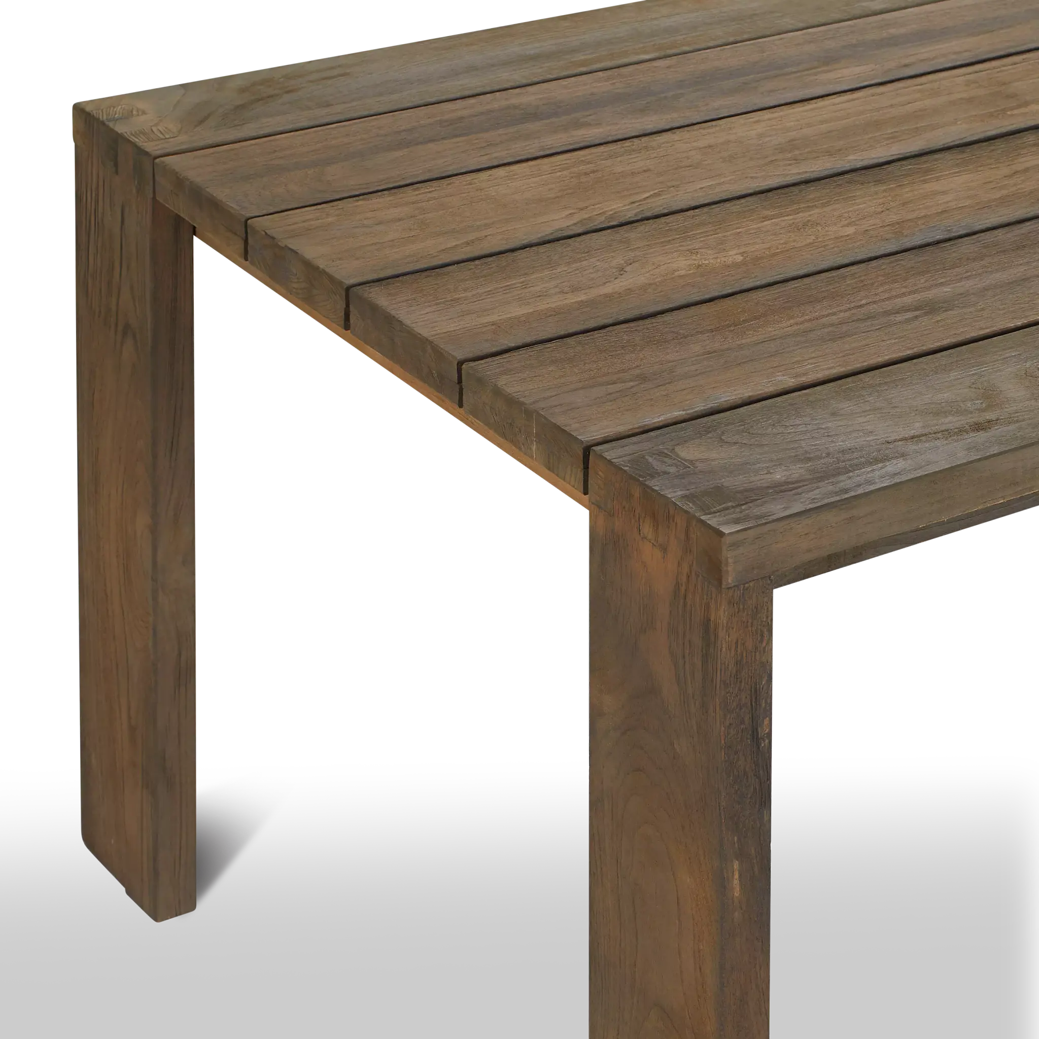 Linear 82" Teak Table & 4 Sling Side Chairs Linear 82" Teak Table & 4 Sling Side Chairs