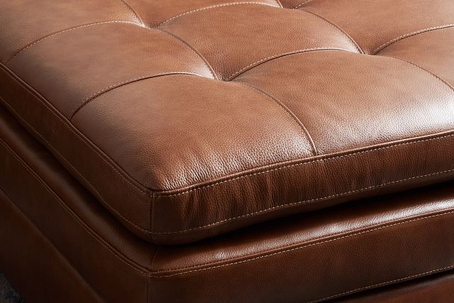 Braden Medium Brown Leather Medium Right Bumper Sectional