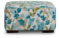 Wellstone Teal Fabric Cocktail Ottoman