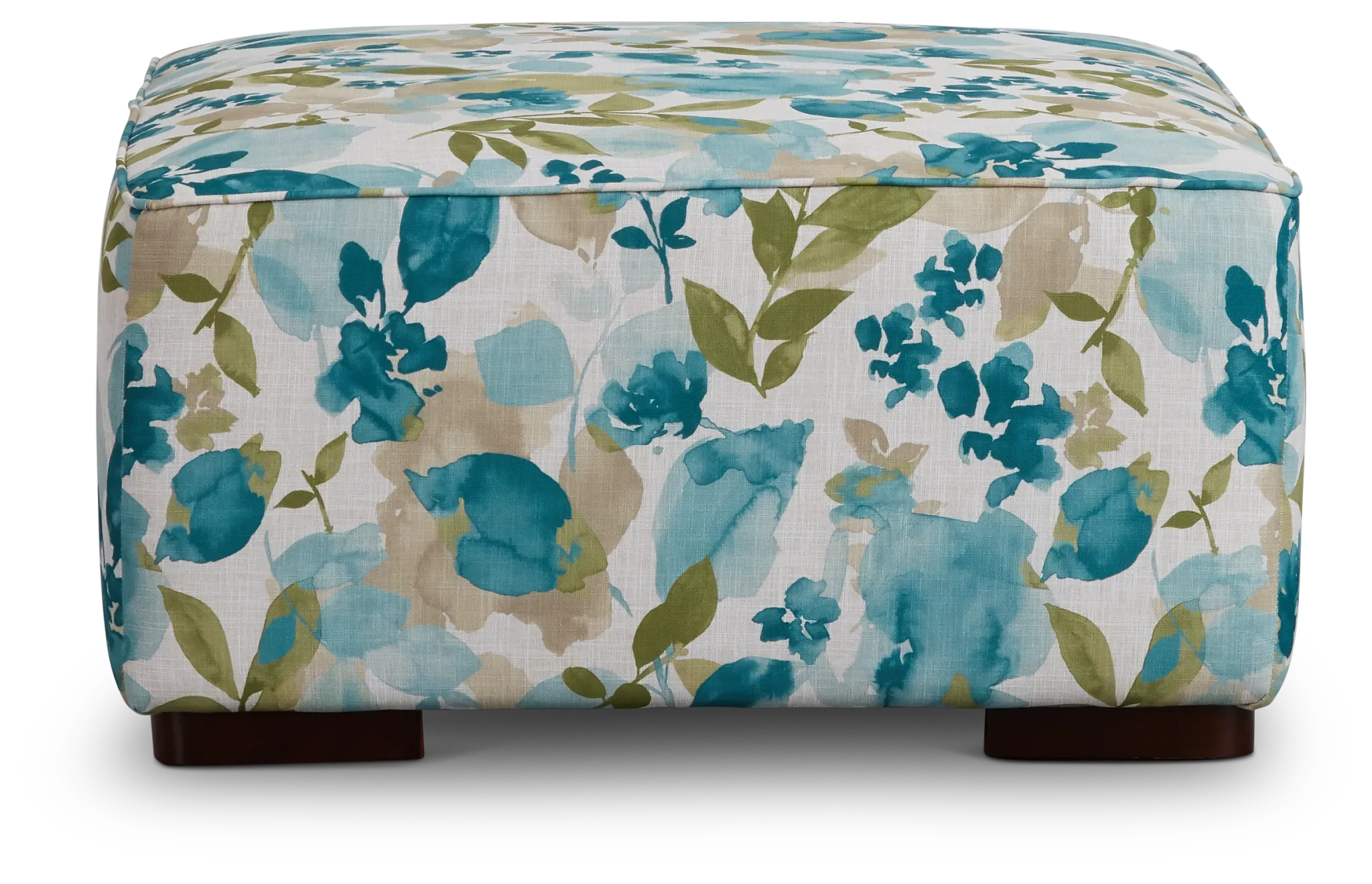 Wellstone Teal Fabric Cocktail Ottoman