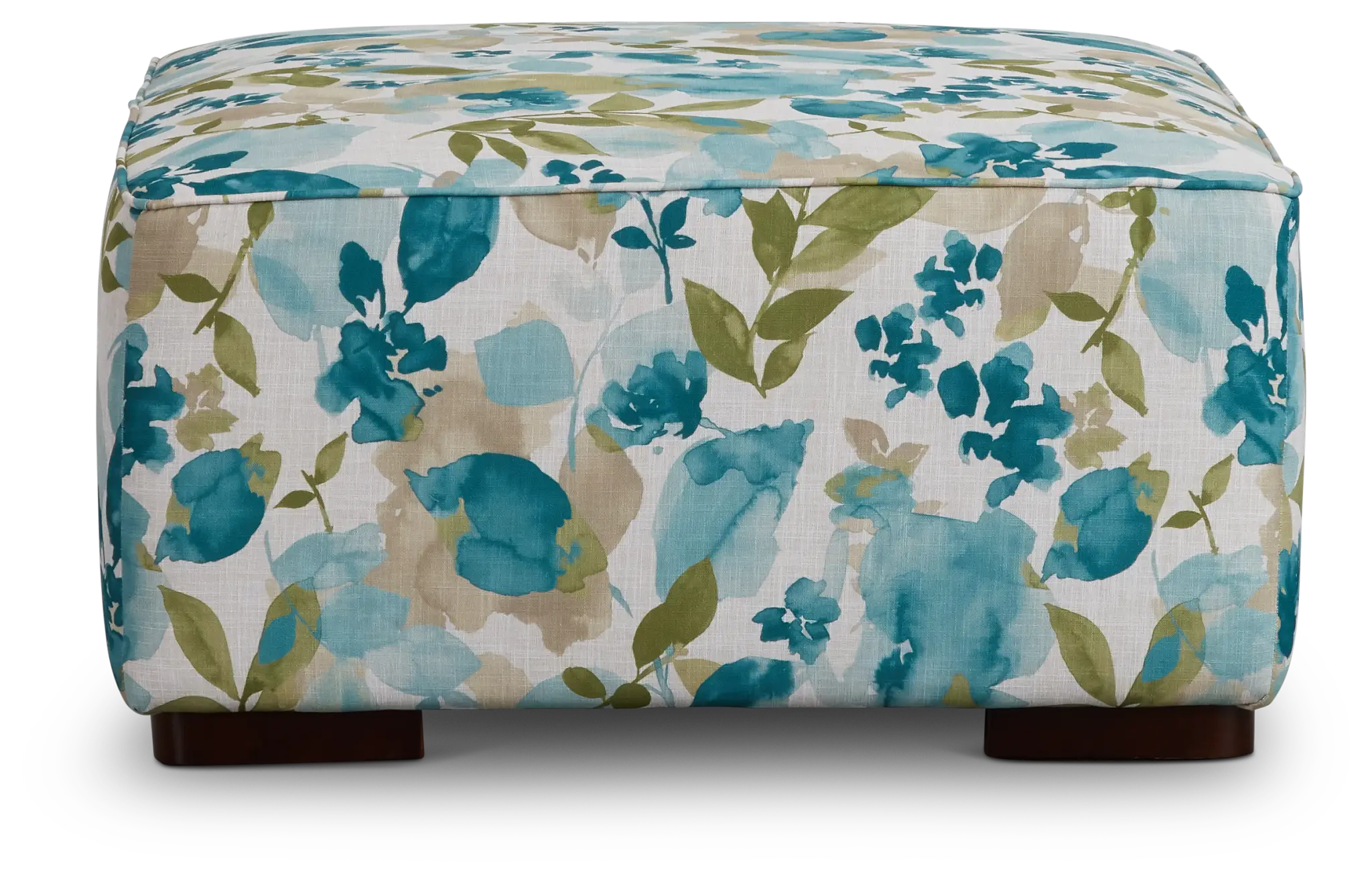 Wellstone Teal Fabric Cocktail Ottoman Wellstone Teal Fabric Cocktail Ottoman